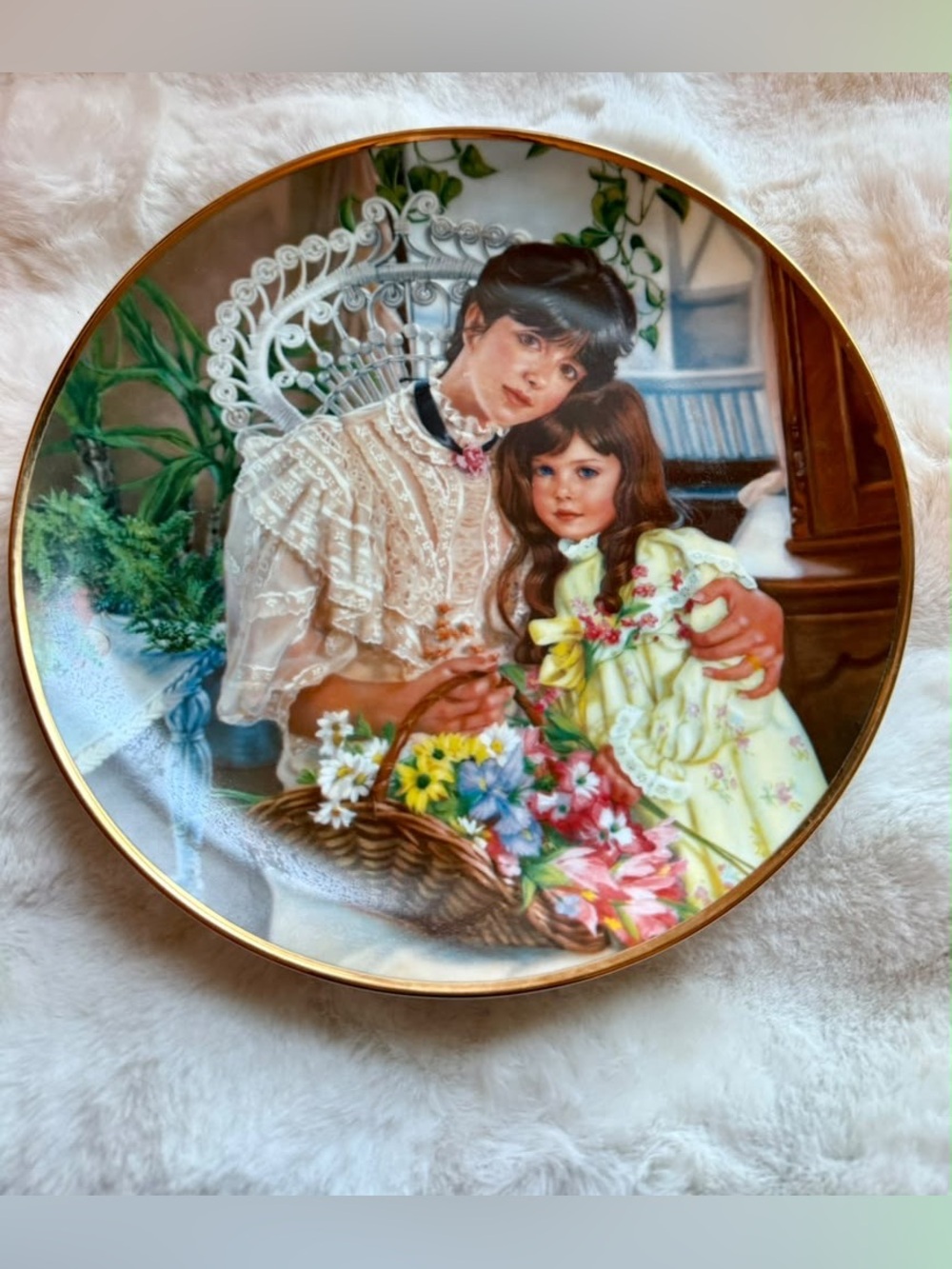 Vintage 1987 Sandra Kuck "A Cherished Time" Collector Plate Reco Mother's Day 9.